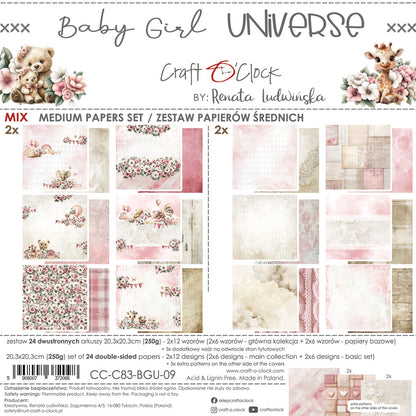 Craft o`clock - Baby Girl Universe 8x8" mix