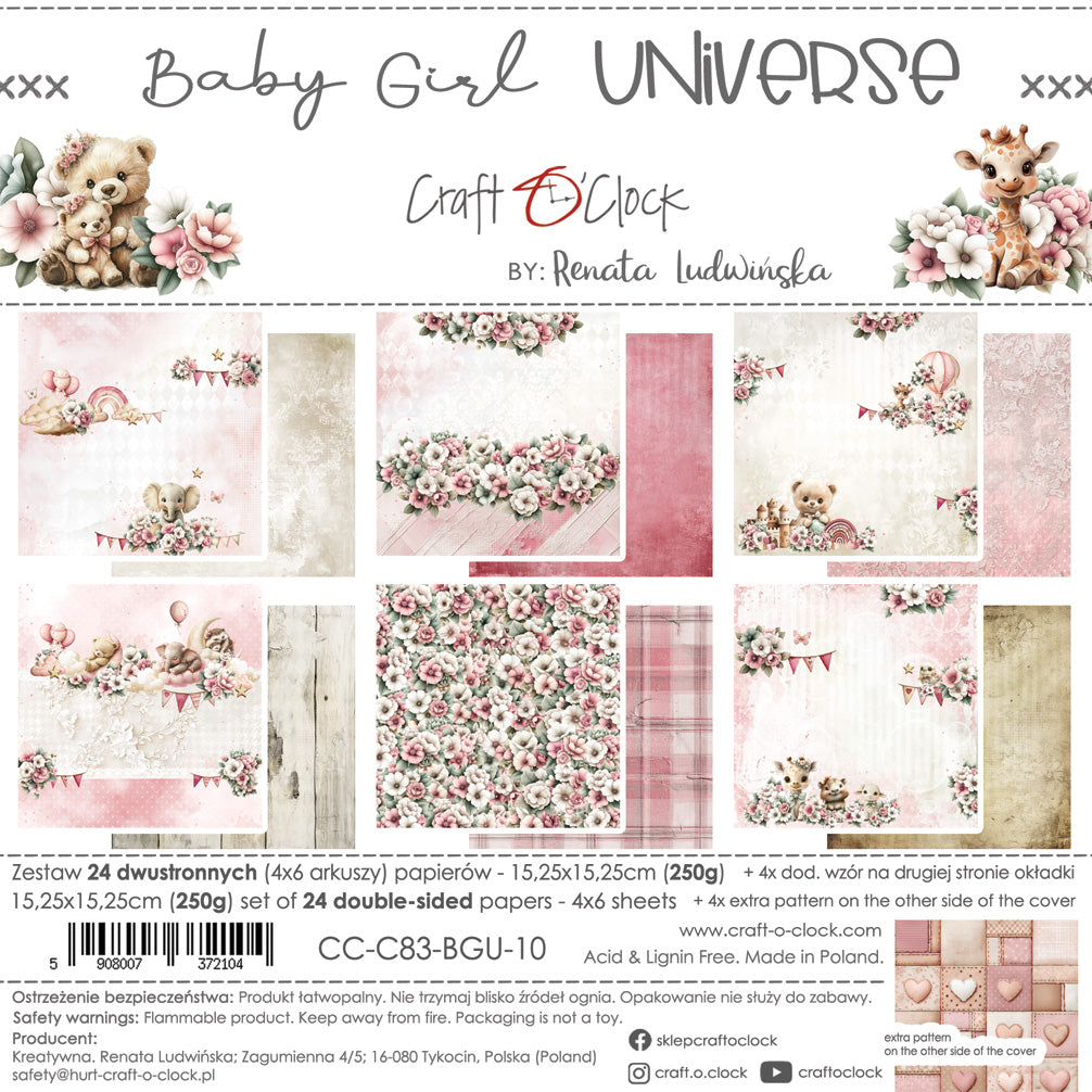 Craft o`clock - Baby Girl Universe 6x6"