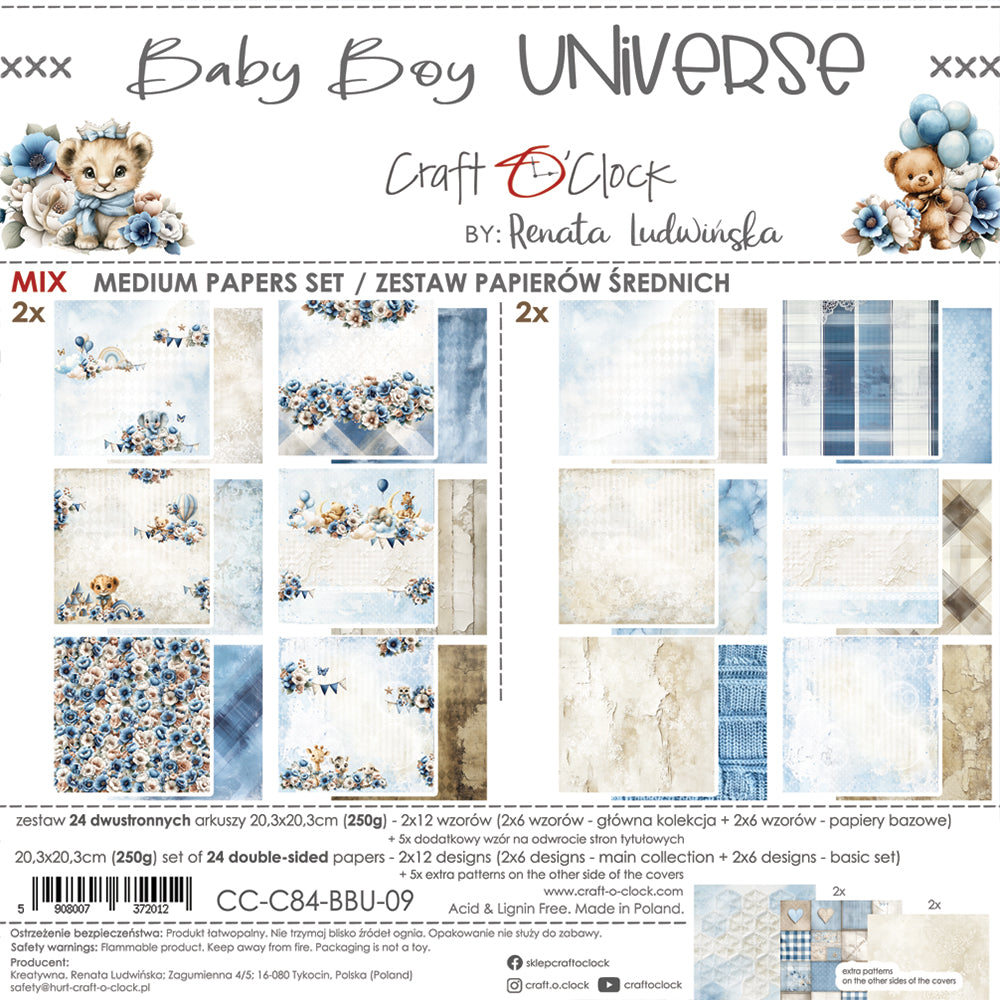 Craft o`clock - Baby Boy Universe 8x8" mix