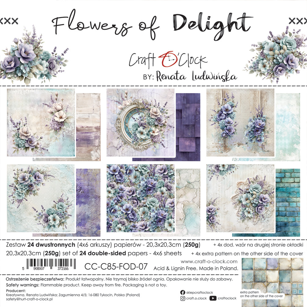 Craft o`clock - Flowers of delight 8x8" mix