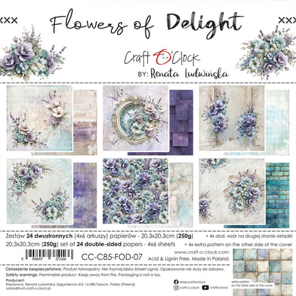 Craft o`clock - Flowers of delight 8x8" mix
