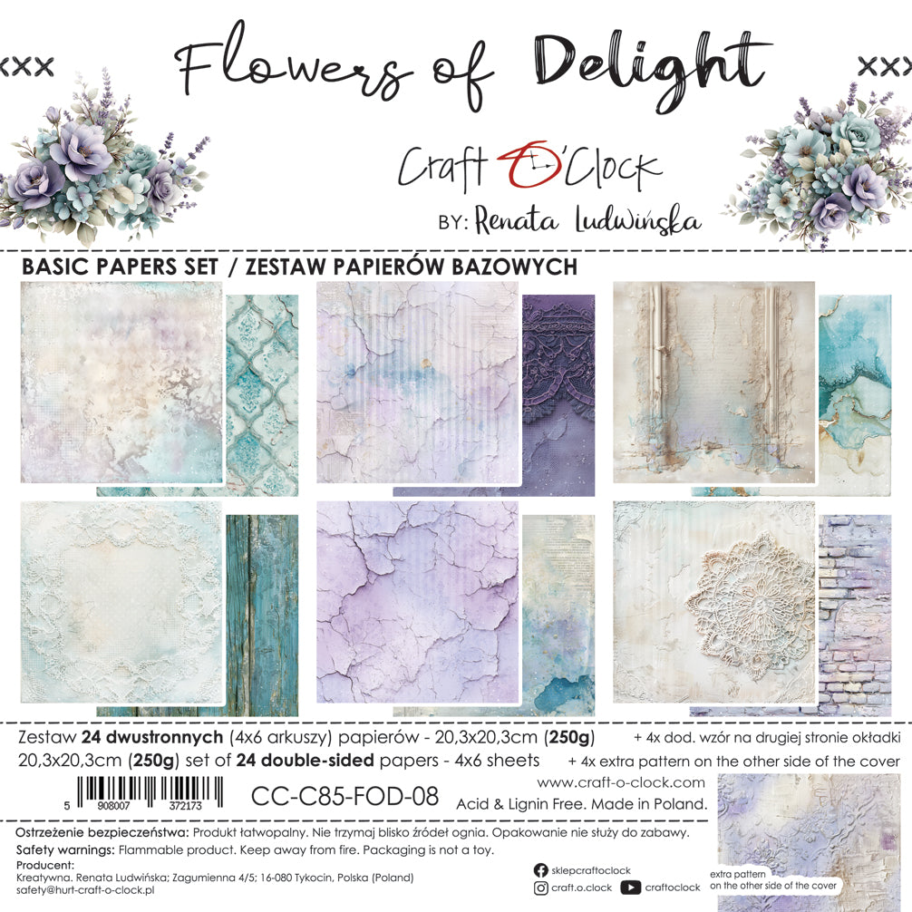 Craft o`clock - Flowers of delight 8x8" mix
