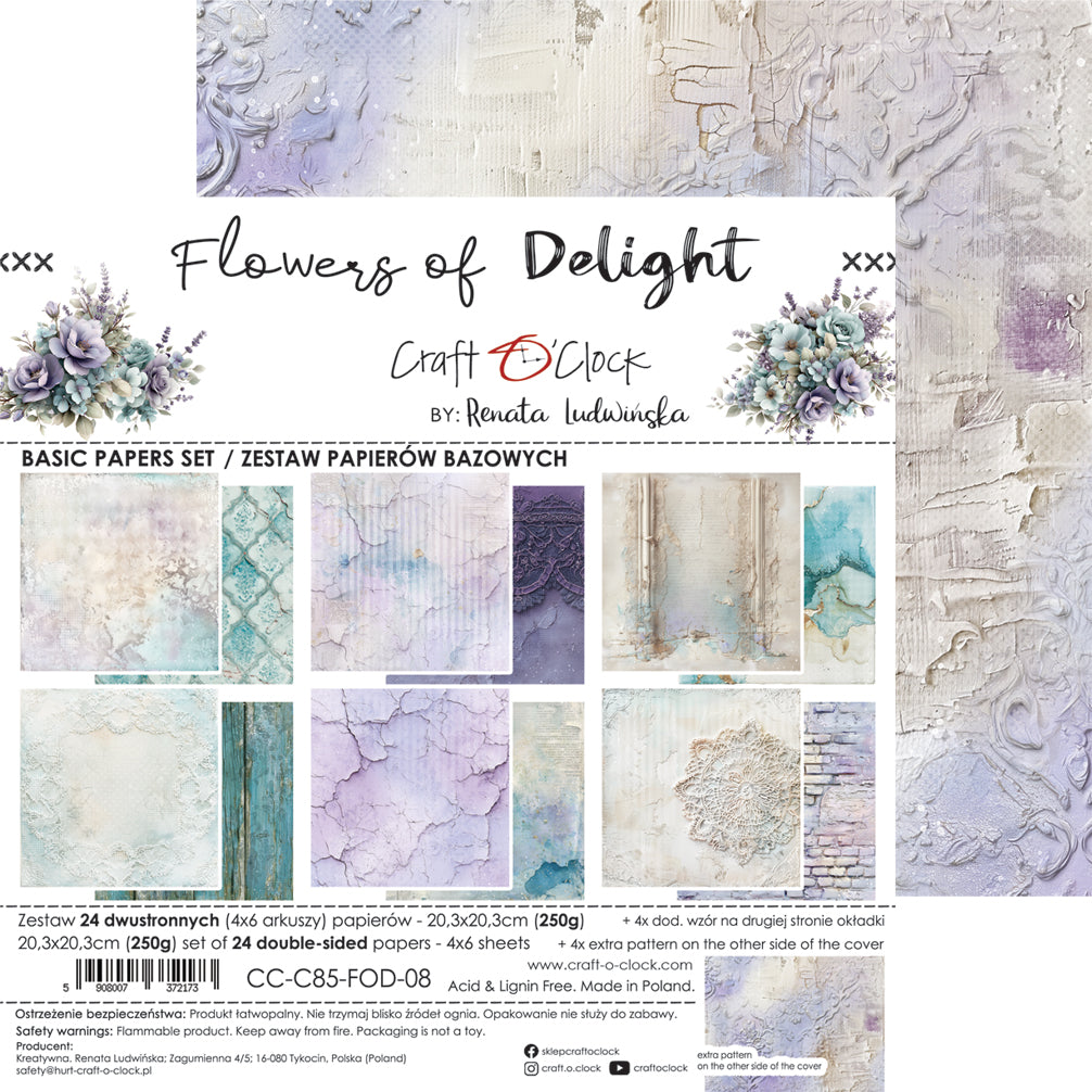 Craft o`clock - Flowers of delight 8x8" mix
