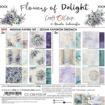 Craft o`clock - Flowers of delight 8x8" mix