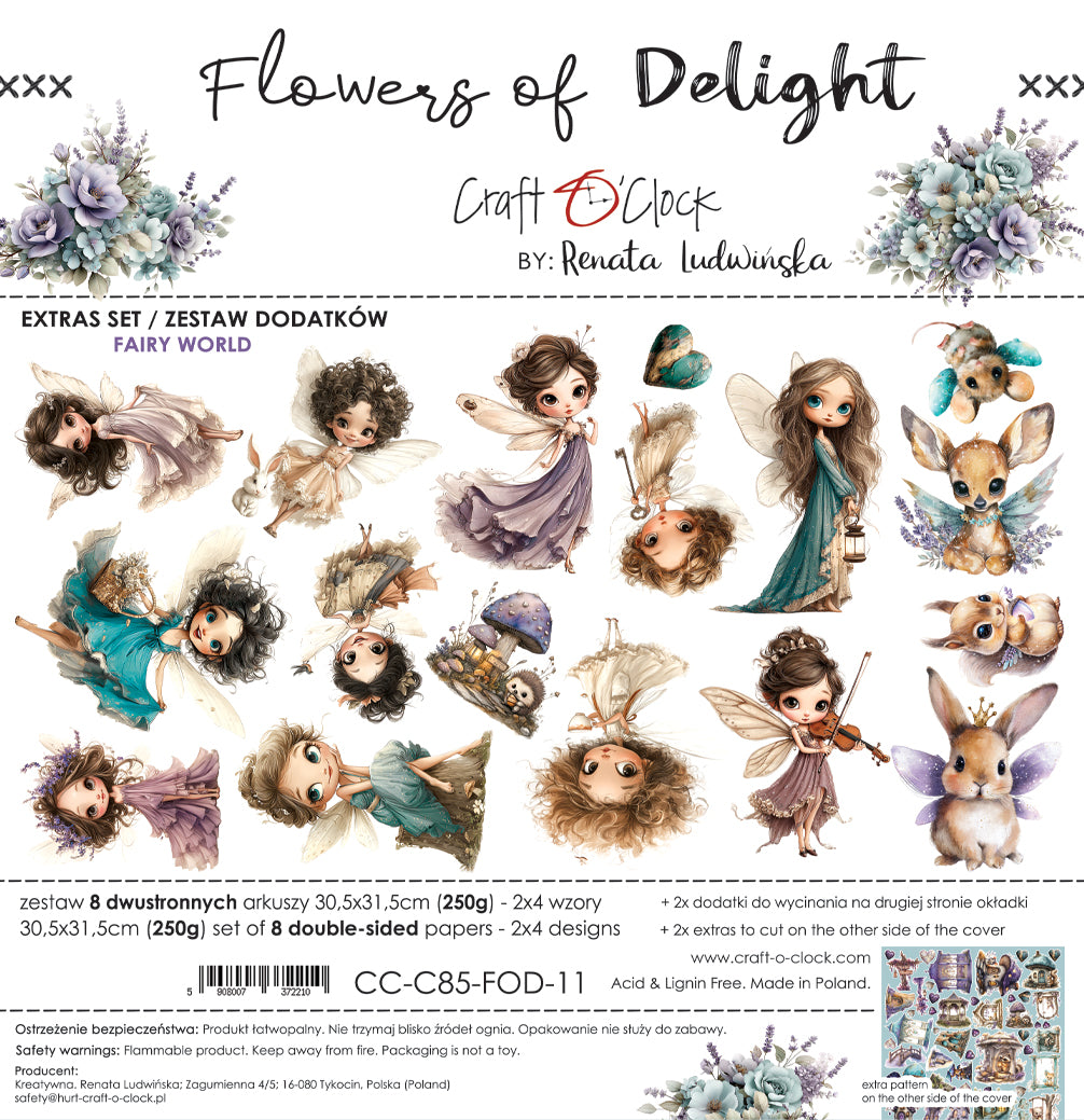 Craft o`clock - Flowers of Delight - klippeblokk 12x12"-  mix