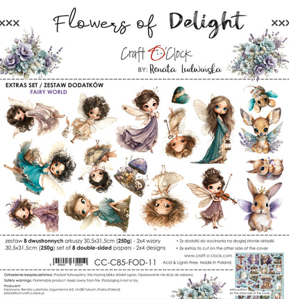 Craft o`clock - Flowers of Delight - klippeblokk 12x12"-  mix
