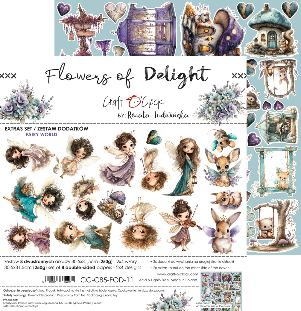 Craft o`clock - Flowers of Delight - klippeblokk 12x12"-  mix