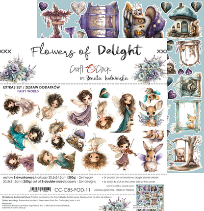 Craft o`clock - Flowers of Delight - klippeblokk 12x12"-  mix