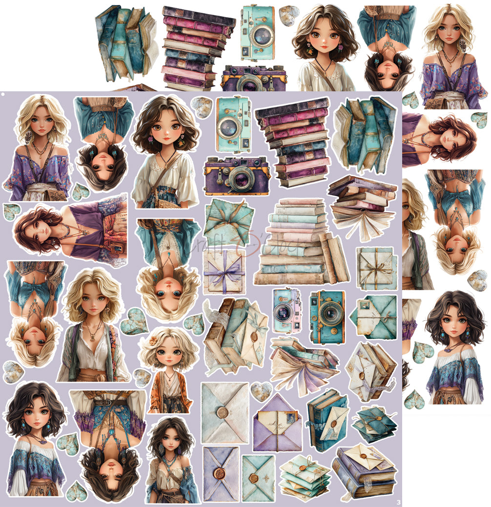 Craft o`clock - Flowers of Delight - klippeblokk 12x12"-  mix