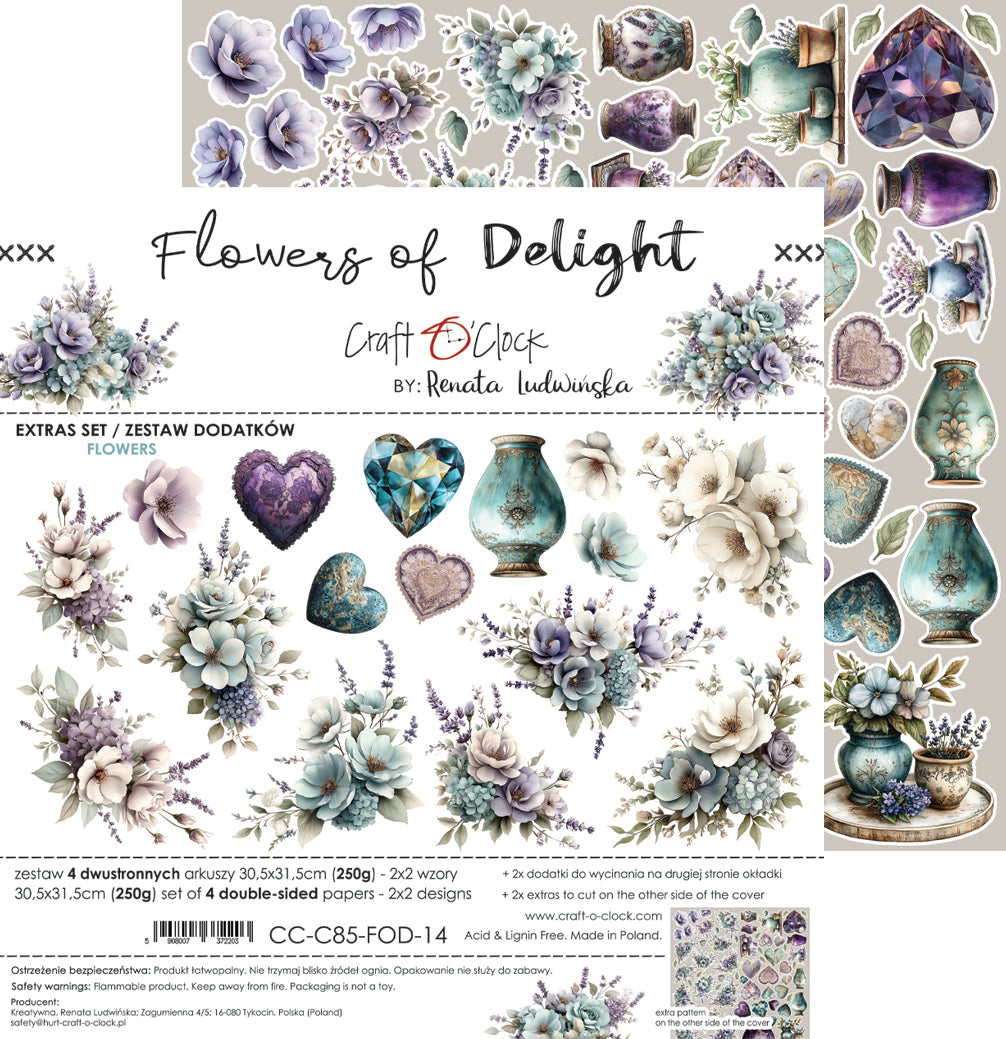Craft o`clock - Flowers of Delight - klippeblokk 12x12"-  flowers
