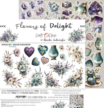 Craft o`clock - Flowers of Delight - klippeblokk 12x12"-  flowers