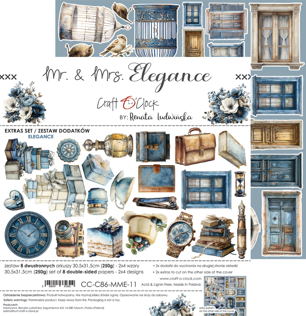 Craft o`clock - Mr & Mrs Elegance - klippeblokk 12x12"-  mix