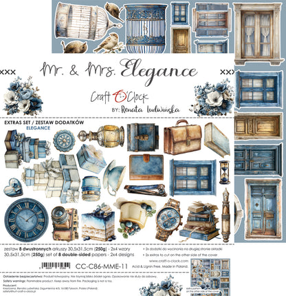 Craft o`clock - Mr & Mrs Elegance - klippeblokk 12x12"-  mix