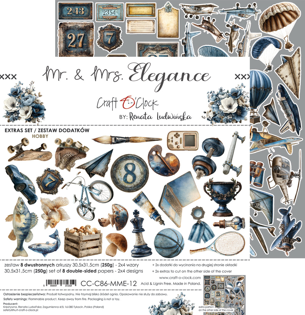Craft o`clock - Mr & Mrs Elegance  - klippeblokk 12x12"-  Hobby