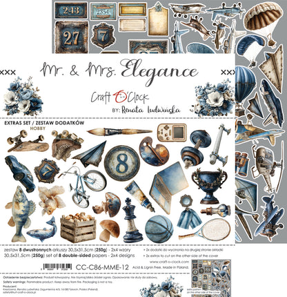 Craft o`clock - Mr & Mrs Elegance  - klippeblokk 12x12"-  Hobby
