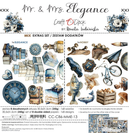 Craft o`clock - Mr & Mrs Elegance - klippeblokk 12x12"-  mix