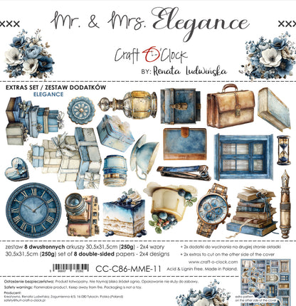 Craft o`clock - Mr & Mrs Elegance  - klippeblokk 12x12"-  flowers