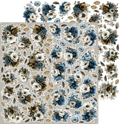 Craft o`clock - Mr & Mrs Elegance  - klippeblokk 12x12"-  flowers