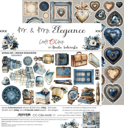 Craft o`clock - Mr & Mrs Elegance  - klippeblokk 12x12"-  flowers