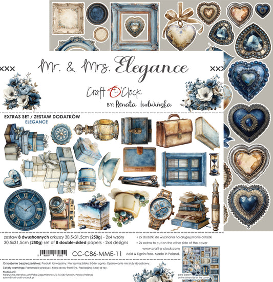 Craft o`clock - Mr & Mrs Elegance  - klippeblokk 12x12"-  flowers