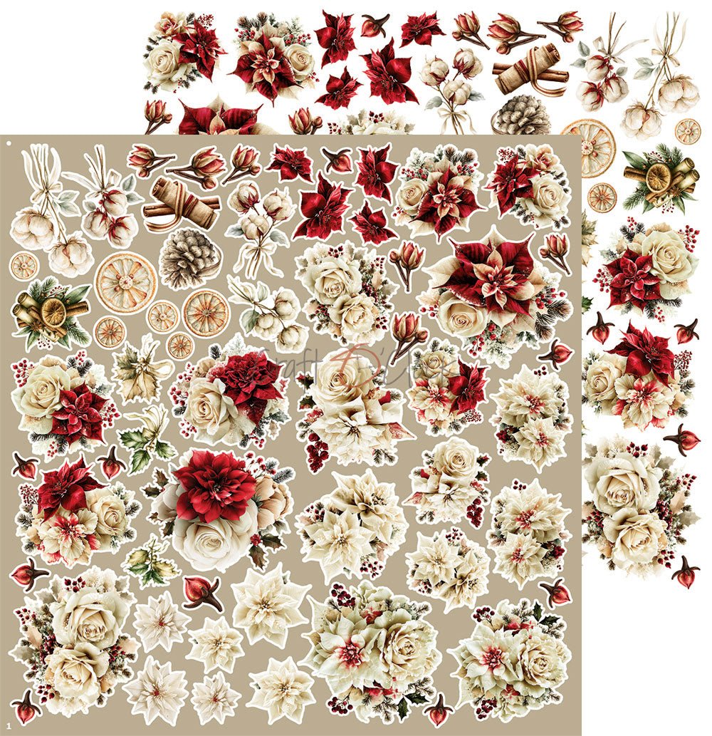 Craft o`clock - Spirit of Christmas - flowers klippeblokk