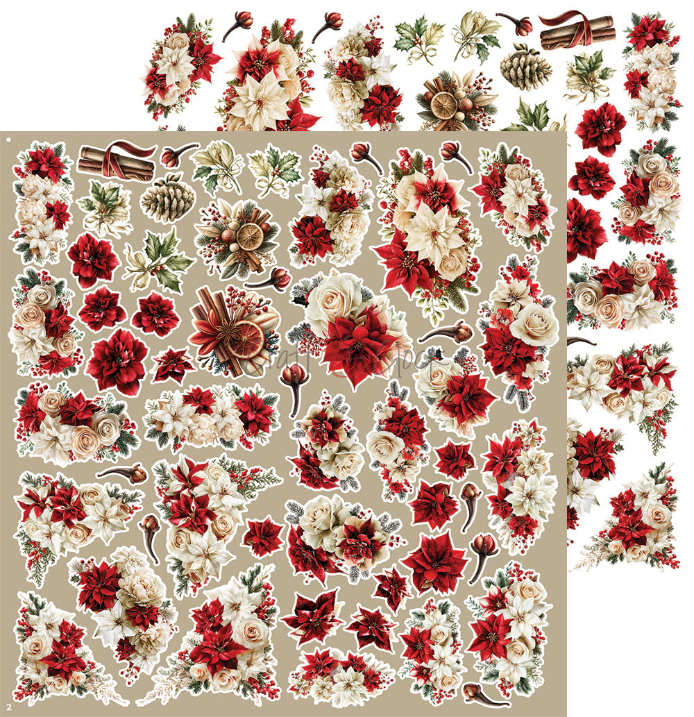 Craft o`clock - Spirit of Christmas - flowers klippeblokk