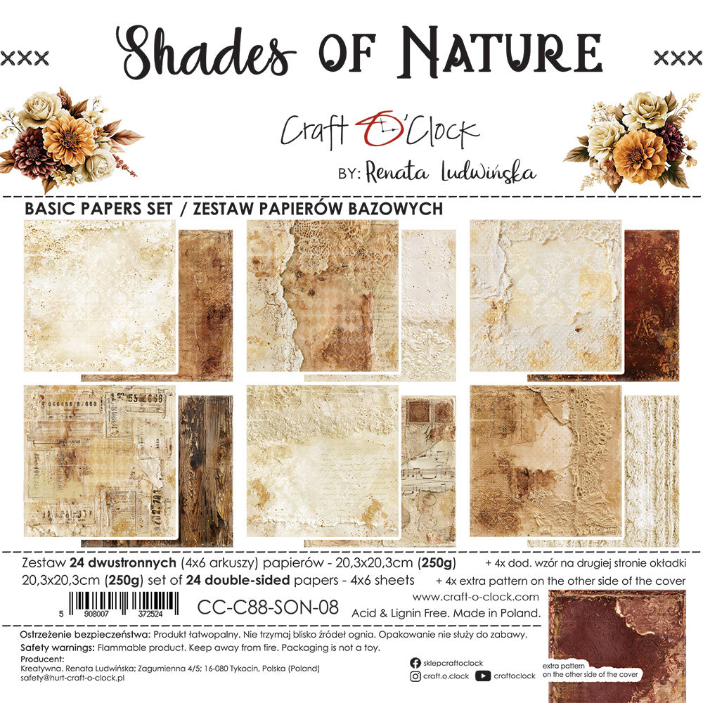 Craft o`clock - Shades of nature 8x8" basic