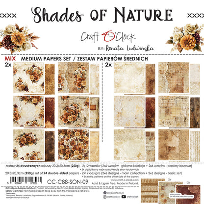 Craft o`clock - Shades of nature 8x8" mix