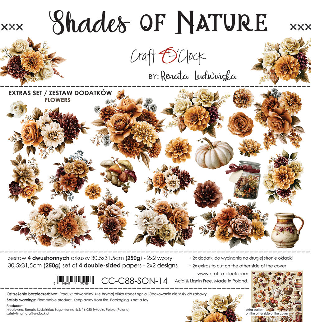 Craft o`clock - Shades of nature - flowers klippeblokk
