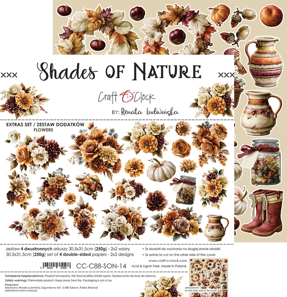 Craft o`clock - Shades of nature - flowers klippeblokk