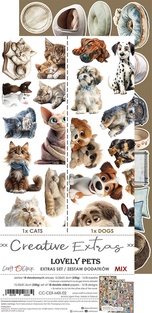 Craft o`clock - Lovely Pets - mix - klippeblokk