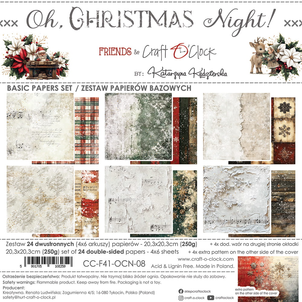 Craft o`clock - Oh Christmas Night - 8x8" basic