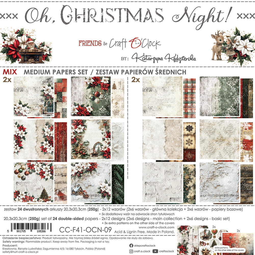 Craft o`clock - Oh Christmas Night - 8x8" mix
