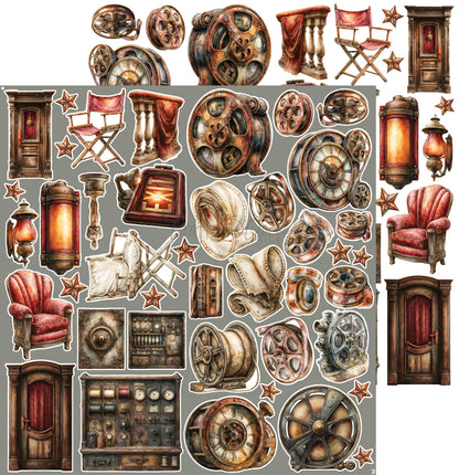 Craft o`clock - Silver Screen Magic - klippeblokk 12x12"-  mix