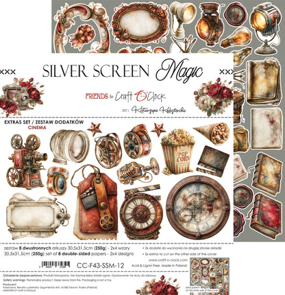 Craft o`clock - Silver Screen Magic - klippeblokk 12x12"-  mix
