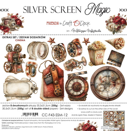 Craft o`clock - Silver Screen Magic  - klippeblokk 12x12"-  Cinema
