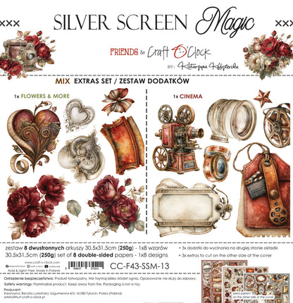 Craft o`clock - Silver Screen Magic - klippeblokk 12x12"-  mix