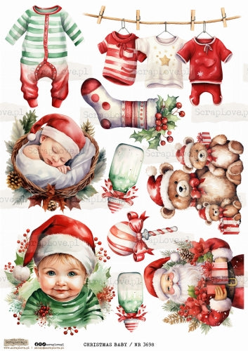 Utklippsark A4 - Christmas Baby