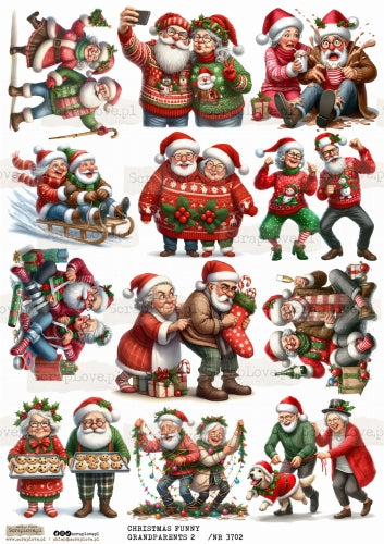 Utklippsark A4 - Christmas Funny Grandparents 2