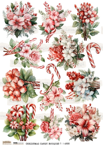 Utklippsark A4 - Christmas Candy bouquet 1