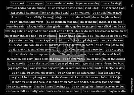 Hege Foyn  - Du - klistermerke svart