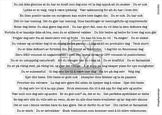 Hege Foyn  - Du og Deg - klistermerke hvitt A5