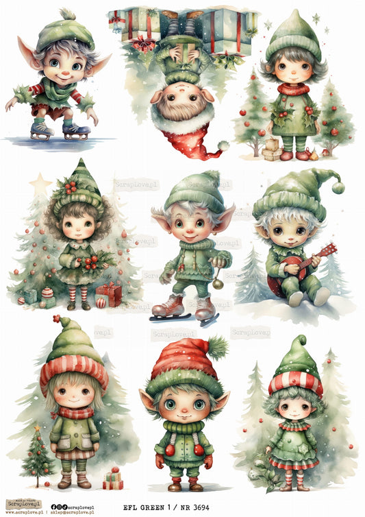 Utklippsark A4 - Elf Green 1