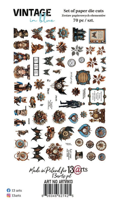 13Arts - Vintage in blue - die cuts