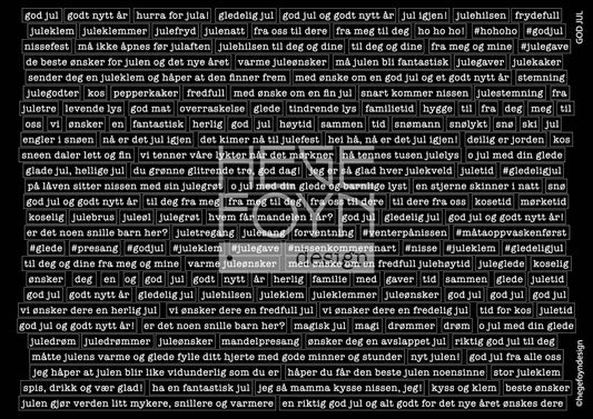 Hege Foyn  - God Jul - klistermerke svart