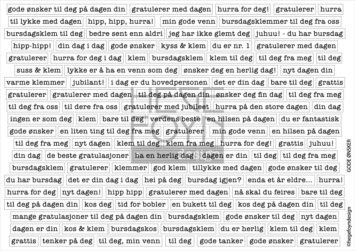 Hege Foyn  - Gode ønsker - klistermerke hvitt