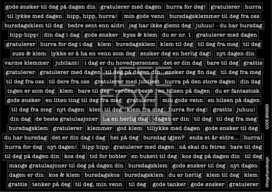 Hege Foyn  - Gode ønsker - klistermerke svart