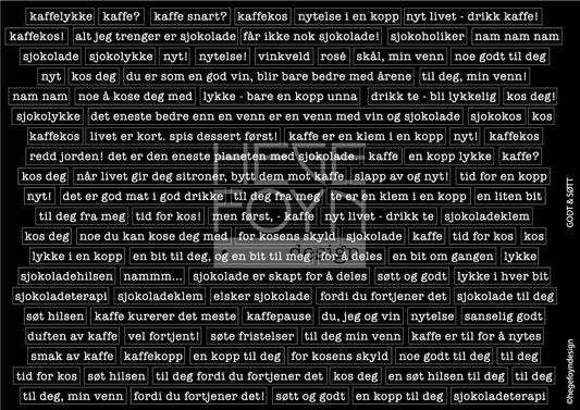 Hege Foyn  - Godt og søtt - klistermerke svart
