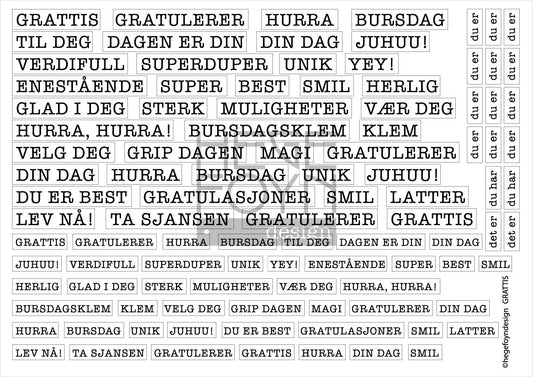 Hege Foyn  - Grattis - klistermerke hvitt