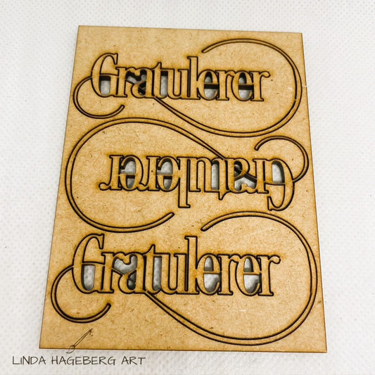 LindaHagebergArt - Chipboard HDF - Gratulerer 01